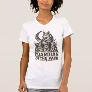 Mama Wolf und Welpen Waldmond Natur Grafik T-Shirt