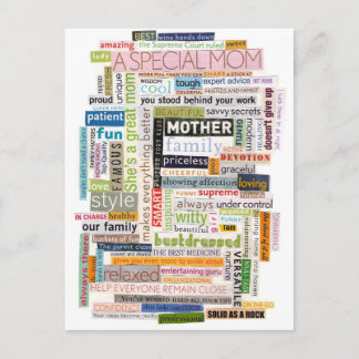 Mama Word Collage Postkarte