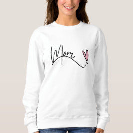 Mama Word Schöner Schriftart mit rosa Herz schreib Sweatshirt