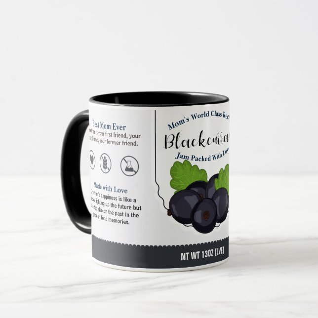 Mama World Class Blackcurrant Liebe Jam Tasse (Vorderseite Links)