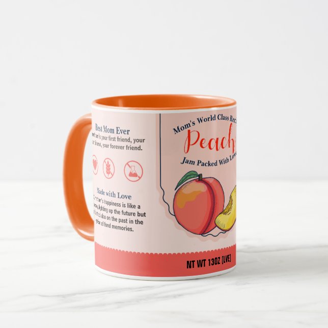 Mama World Class Peach Liebe Jam Tasse (Vorderseite Links)