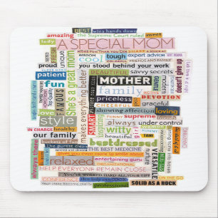 Mama-Wort-Collage Mousepad