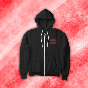 MAMA WOW grau auf rot Hoodie