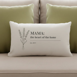 Mama Zitat Herz des Zuhause Minimalist Lendenkissen