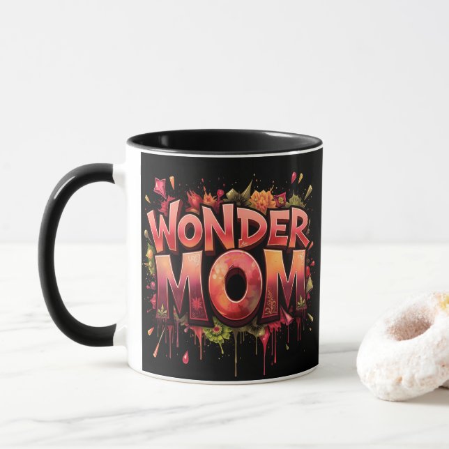 Mama Zitate Blume Muttertag Tasse (Mit Donut)