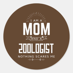 Mama Zoologin Nichts schreckt mich Muttertag Spaß Runder Aufkleber