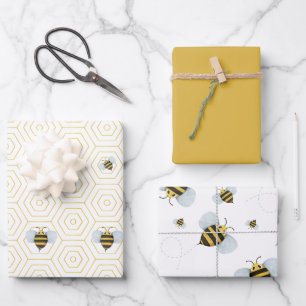 Mama zu BEE Baby Shower Wrapping Paper Geschenkpapier Set