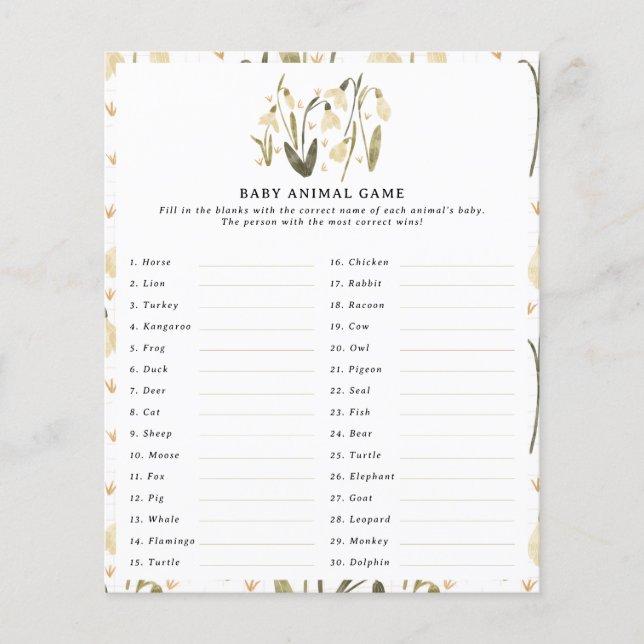 Mama zu florierender Babydusche neues Kinderspiel Flyer (Vorne)