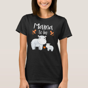 Mama zu Hippo Baby Dusche Süße Tier T-Shirt