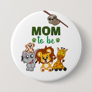 Mama zu Jungle Safari Zoo Tierbabydusche Button