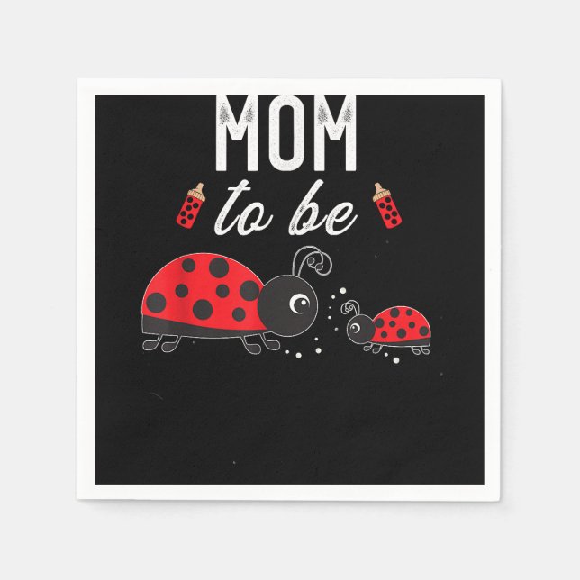 Mama zu Ladybug Babydusche Ladybug Mama Serviette (Vorderseite)