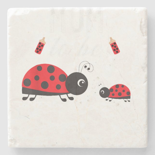 Mama zu Ladybug Babydusche Ladybug Mama Steinuntersetzer (Vorderseite)