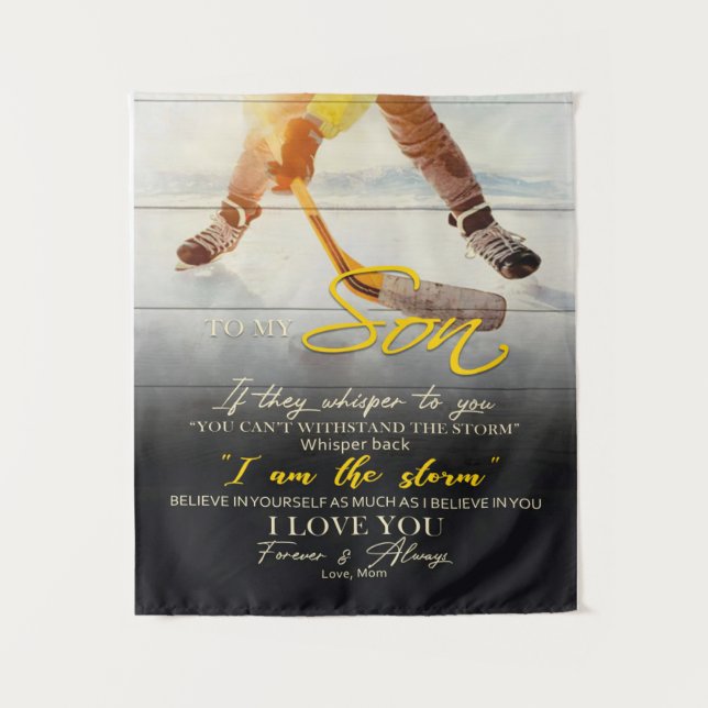 Mama zu meinem Sohn Geschenk, Geschenkidee Son Bir Wandteppich (Vorderseite)