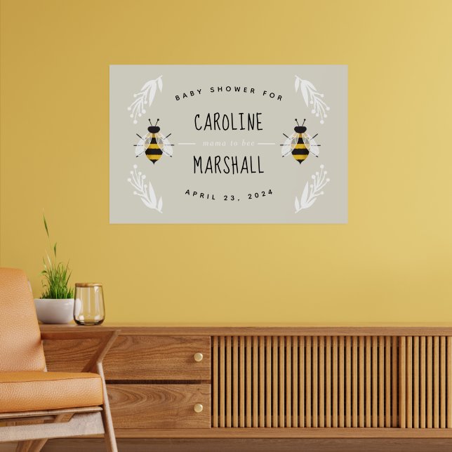 Mama zu neutralem Baby-Duschschild-Plakat Poster (Wohnzimmer 2)