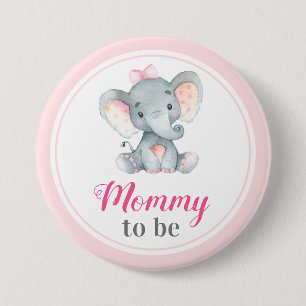 Mama zu New Mother Baby Girl Shower Elephant Button