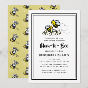 Mama zu Niedlicher White Daisy Baby Dusche Einladung