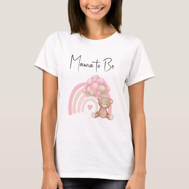 Mama zu rosa Regenbogendusche T-Shirt (Vorderseite)