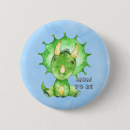 Mama zu Triceratops Kinderdusche Button