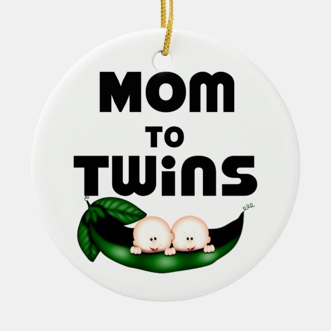 Mama zu Twins (Peapod) Keramik Ornament (Vorne)