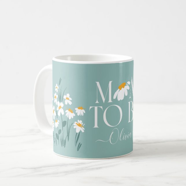 Mama zu werden Blütenbaby Dusche Neues Babygeschen Kaffeetasse (Vorderseite Links)