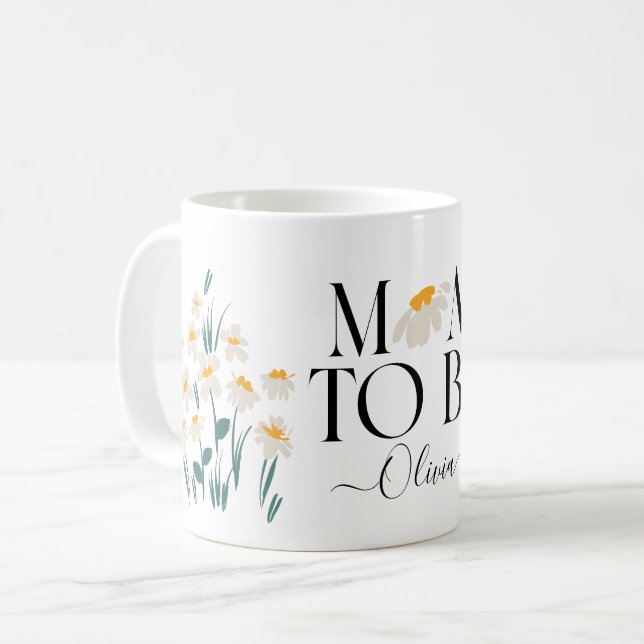 Mama zu werden Blütenbaby Dusche Neues Babygeschen Kaffeetasse (Vorderseite Links)
