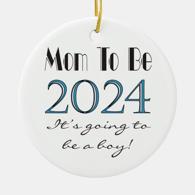 Mama zum Baby Boy 2024 Ornament (Vorne)