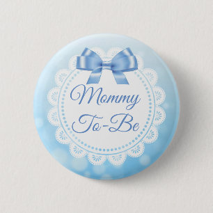 Mama, zum Babyparty-blauer Spitze-Knopf zu sein Button