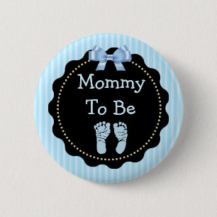 Mama, zum blaue und schwarze Babyparty zu sein Button