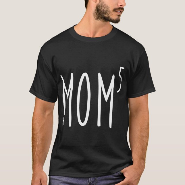 Mama zum fünften Power Mutter von fünf Kindern T-Shirt (Vorderseite)