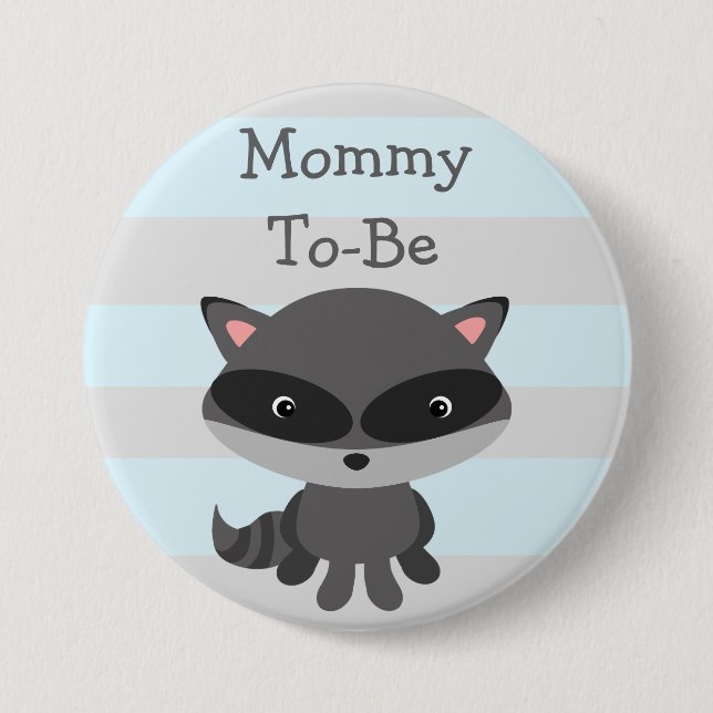Mama zum Thema "Raccoon Woodlands" Button (Vorderseite)