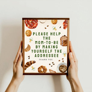 Mama zur Adressierung Konditorei Babydusche Poster