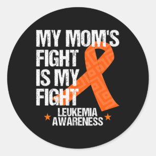 Mama zur Bewusstseinsbildung Fight Orange Ribbon G Runder Aufkleber