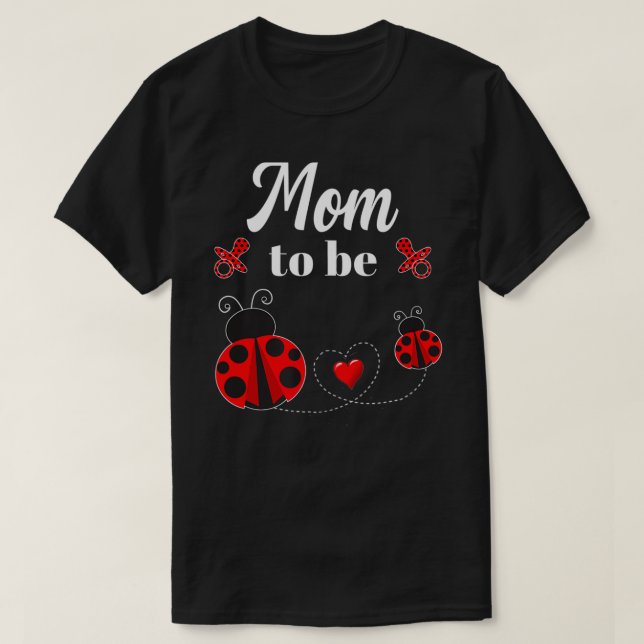 Mama zur Ladybug Babydusche T-Shirt (Design vorne)