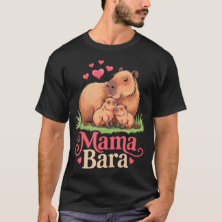 Mamabara Capybara Lustige Capy-Familie Mama Mütter T-Shirt