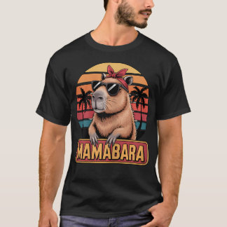 Mamabara Capybara Lustige Retro-Sonnenbrille Tier T-Shirt