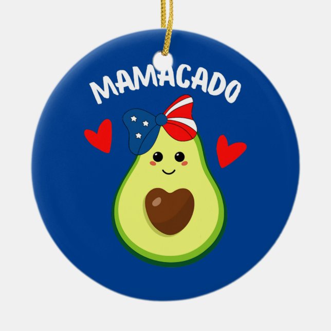 Mamacado Avocado Schwangere Mama Schwangerschaft A Keramik Ornament (Vorne)
