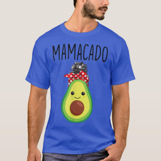 Mamacado Messy Bun Cute Avocado Pregnant Mom Mothe T-Shirt