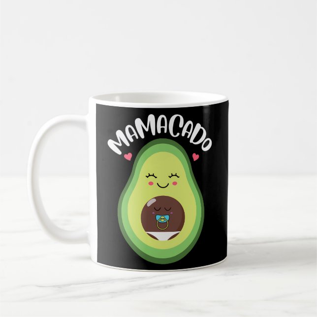 Mamacado Pregnant Avocado Pregnancy Ankündigung Kaffeetasse (Links)