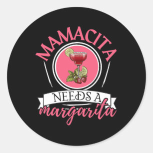 Mamacita benötigt einen Margarita Cinco De Mayo Te Runder Aufkleber