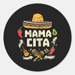 Mamacita Family Cinco De Mayo Matching Couple Mexi Runder Aufkleber