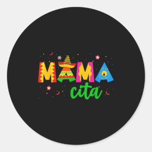 Mamacita fünfter Mai Hut Frauen Mama Mutti Runder Aufkleber