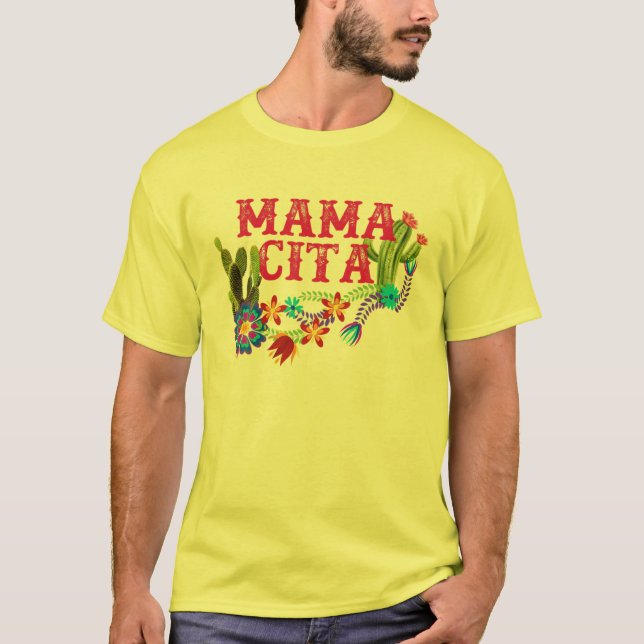 Mamacita für Frauen Mexikanische Blume Fiesta Cinc T-Shirt (Vorderseite)