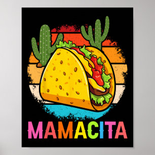 Mamacita Lustiger Taco Kaktus Cinco De Mayo Fiesta Poster