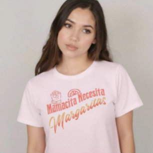 Mamacita Necesita Margaritas Script Pink T-Shirt