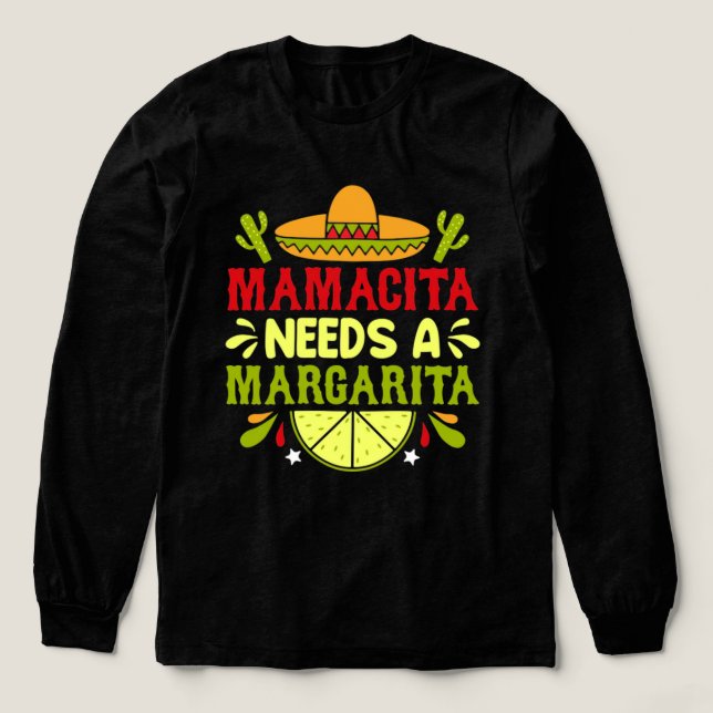 mamacita-needs-margarita-cinco-de-mayo-typography- Tri-Blend shirt (Design Vorderseite)