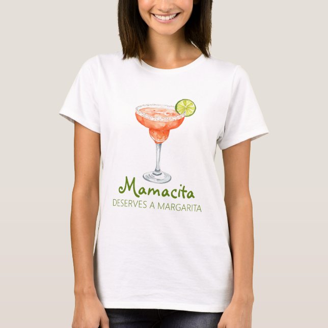 Mamacita verdient einen Margarita Strawberry Marg T-Shirt (Vorderseite)