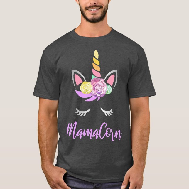 Mamacorn Blumengeschenk Niedlich für Mütter T-Shirt (Vorderseite)