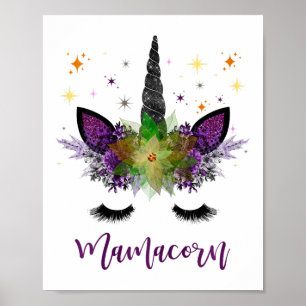 Mamacorn Mama Einhorn Gesichtssemester Frauen Fall Poster