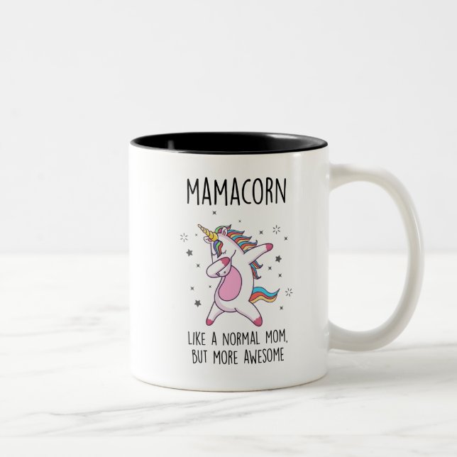 Mamacorn Mama Unicorn Zweifarbige Tasse (Rechts)
