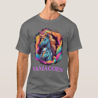 Mamacorn Pregnant Unicorn Mutter Tochter Frauen fu T-Shirt